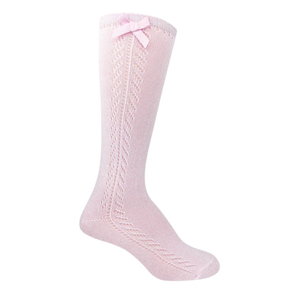 JEFFERIES POINTELLE BOW KNEE HIGH SOCKS