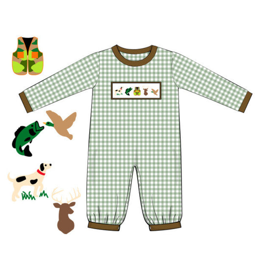 SMOCKED HUNTING ROMPER