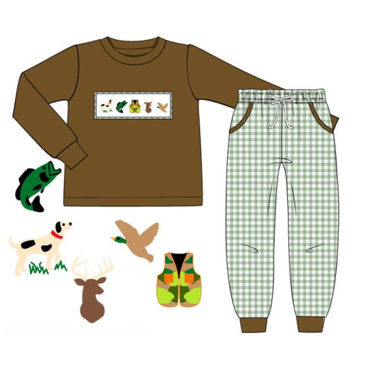 SMOCKED HUNTING JOGGER SET