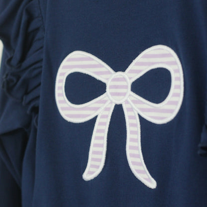 LAVENDER STRIPED BOW BUBBLE
