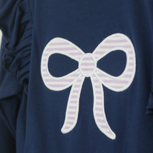 LAVENDER STRIPED BOW BUBBLE