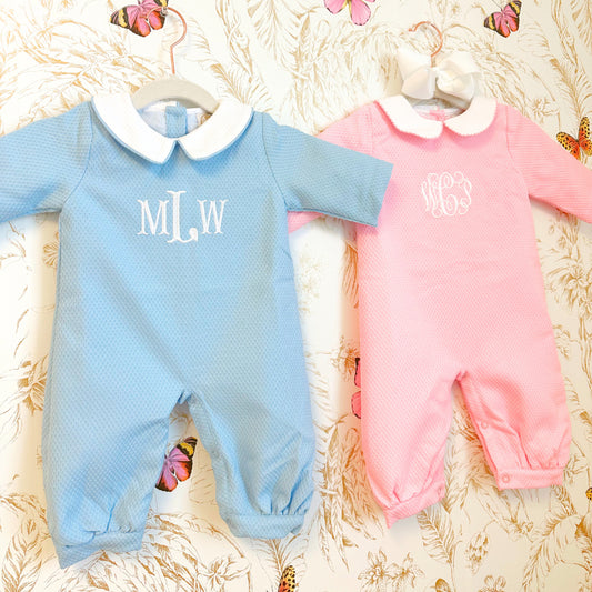 BLUE HONEYCOMB ROMPER