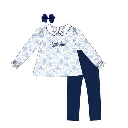 JANIE FLORAL BOW COLLAR LEGGING SET