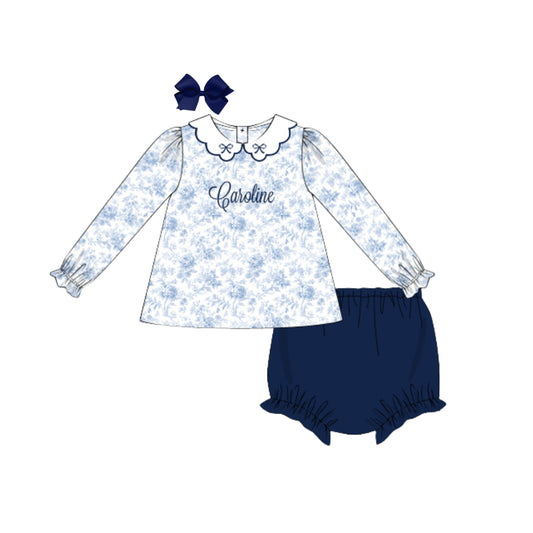 JANIE FLORAL BOW COLLAR DIAPER SET