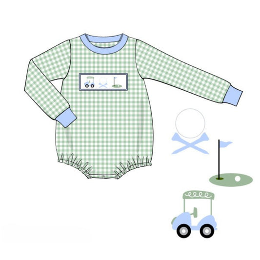 SMOCKED GOLF GINGHAM BUBBLE