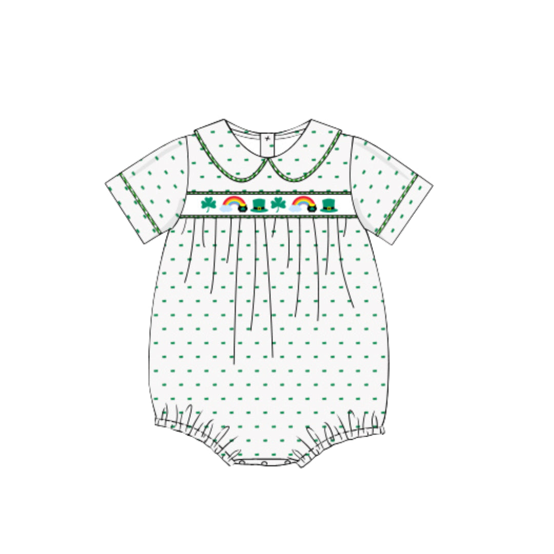 BOYS ST. PATRICKS DAY RIBBON SWISS DOT BUBBLE