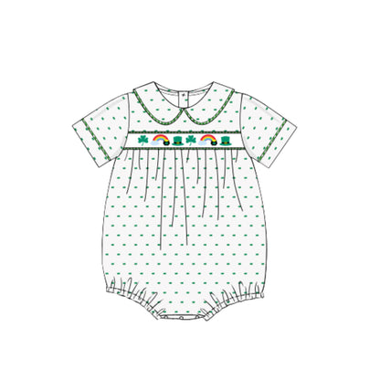 BOYS ST. PATRICKS DAY RIBBON SWISS DOT BUBBLE