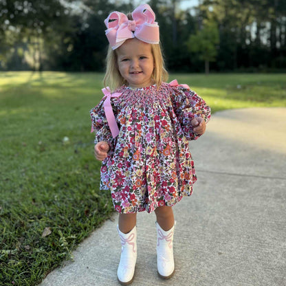 FALL FLORAL SMOCKED DIAPER SET