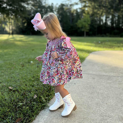 FALL FLORAL SMOCKED DIAPER SET