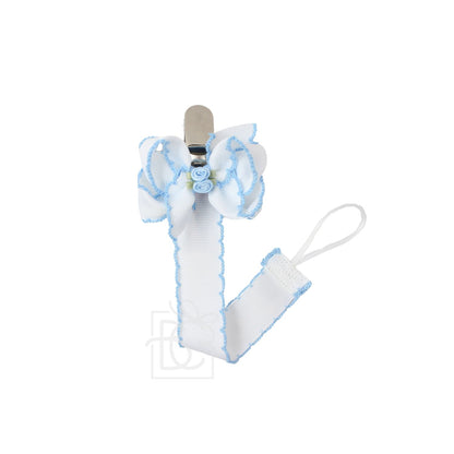BEYOND CREATIONS ROSETTE BOW PACIFIER CLIP