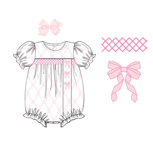 EMBROIDERED BOW TRELLIS BUBBLE