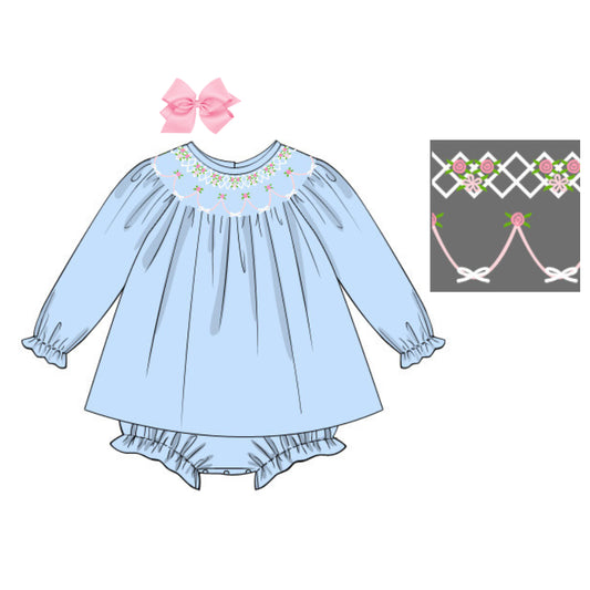 BLUE ROSETTE SKIRTED BUBBLE