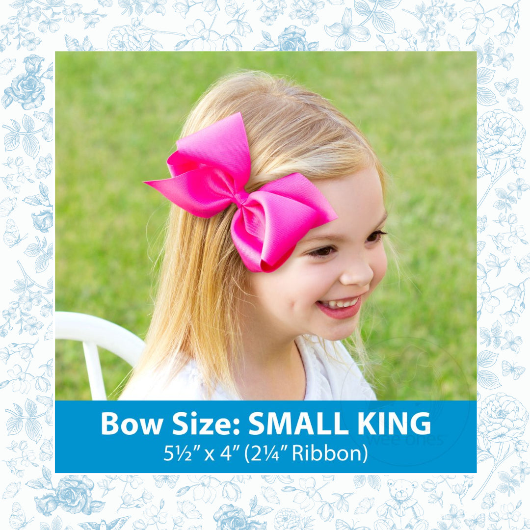 WEE ONES GROSGRAIN BOW WITH EYELET FLOWER-EMBOSSED EDGES