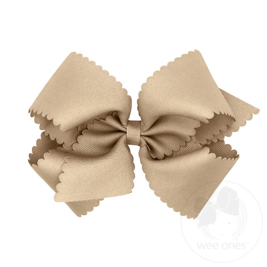WEE ONES GROSGRAIN BOW WITH SCALLOP EDGES