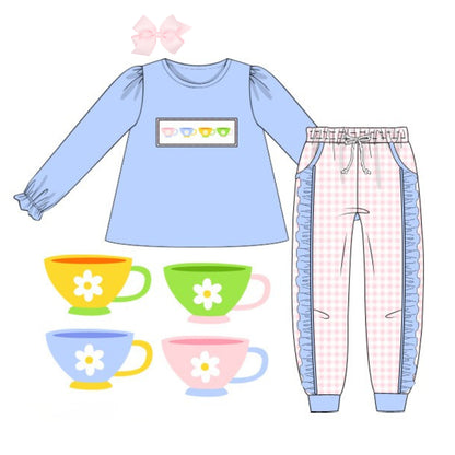 SMOCKED TEA CUPS JOGGER SET