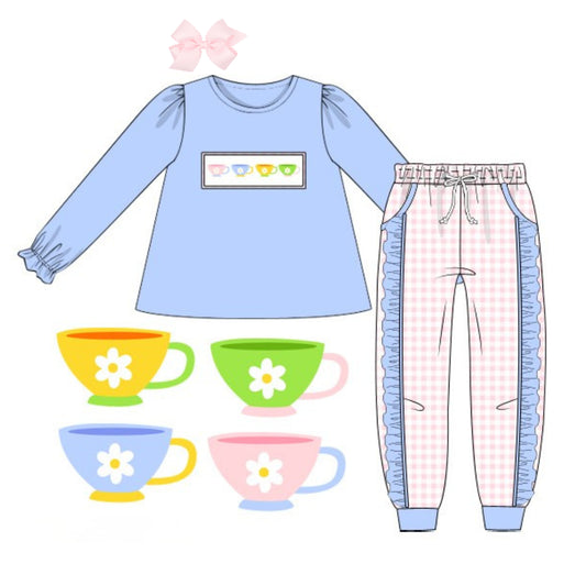 SMOCKED TEA CUPS JOGGER SET