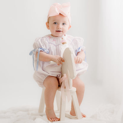BIRTHDAY BOWS SMOCKED BUBBLE