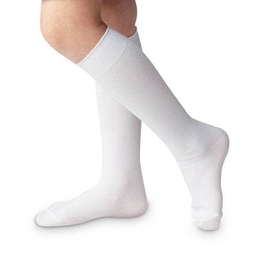 JEFFERIES CLASSIC WHITE NYLON KNEE SOCKS