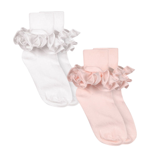 JEFERIES MISTY RUFFLE LACE TURN CUFF SOCKS