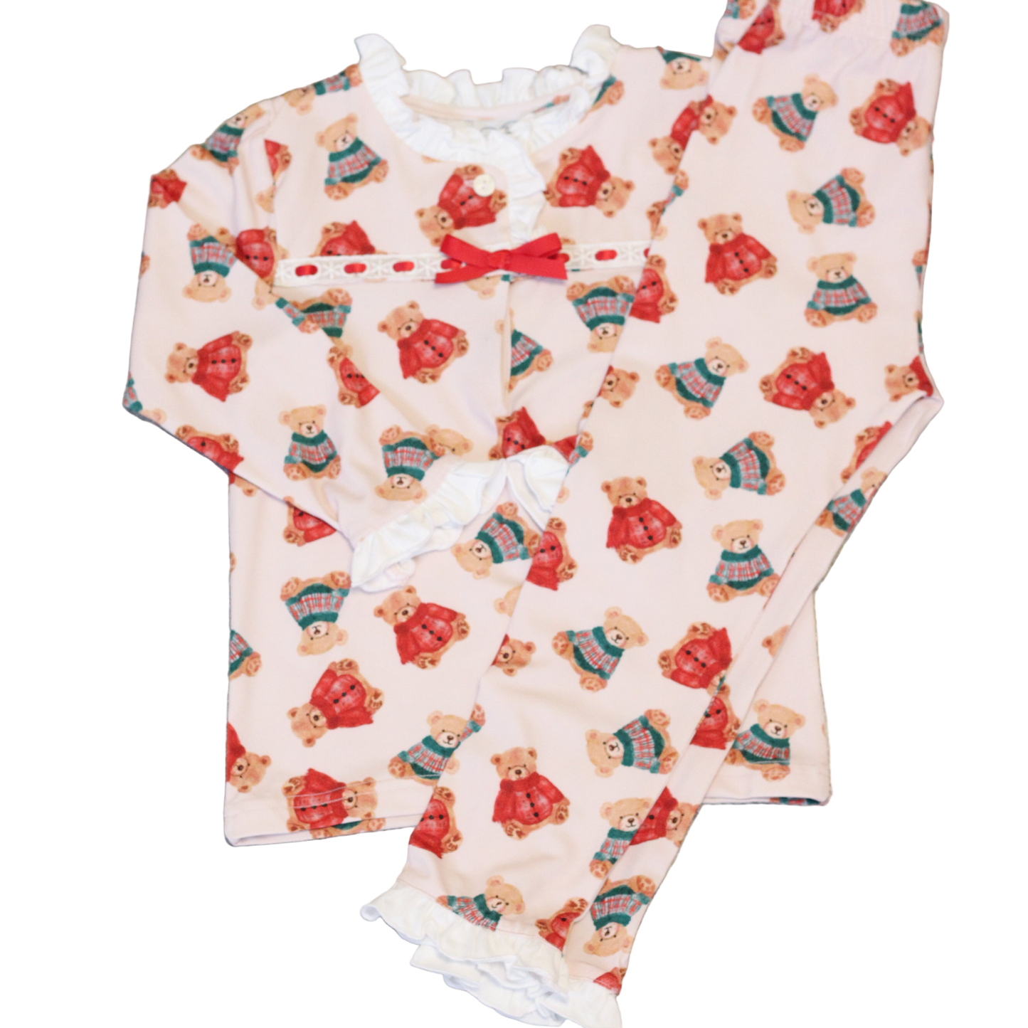 GIRLS CHRISTMAS TEDDIES 2PC LOUNGEWEAR