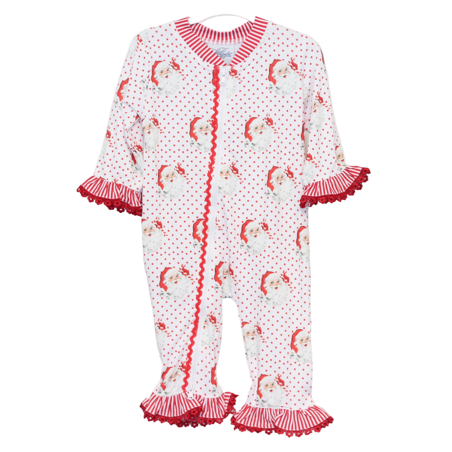 GIRLS VINTAGE SANTA ZIP UP LOUNGEWEAR