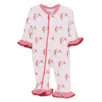 GIRLS VINTAGE SANTA ZIP UP LOUNGEWEAR