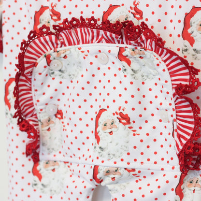 GIRLS VINTAGE SANTA ZIP UP LOUNGEWEAR