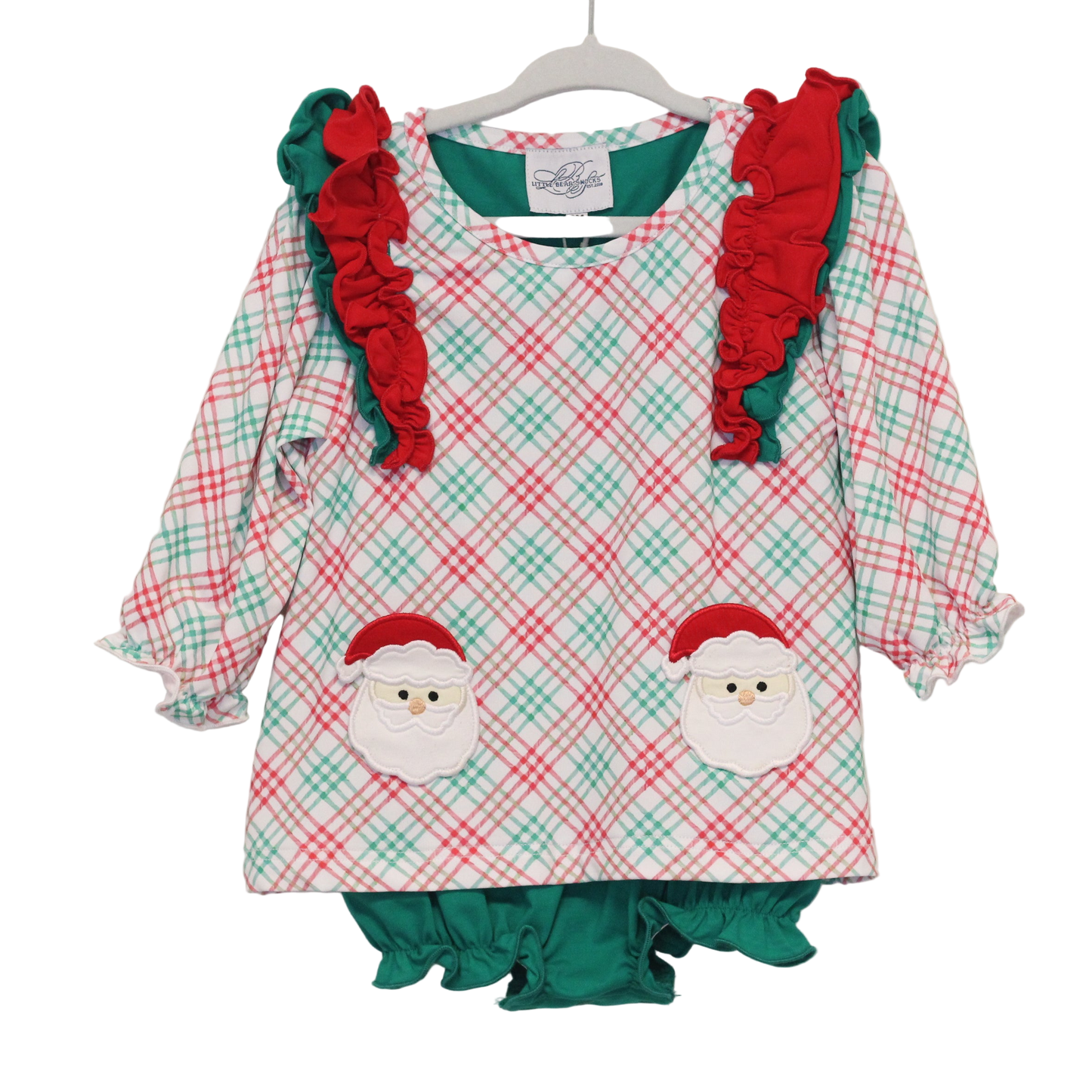 RED & GREEN SANTA POCKET SKIRTED BUBBLE