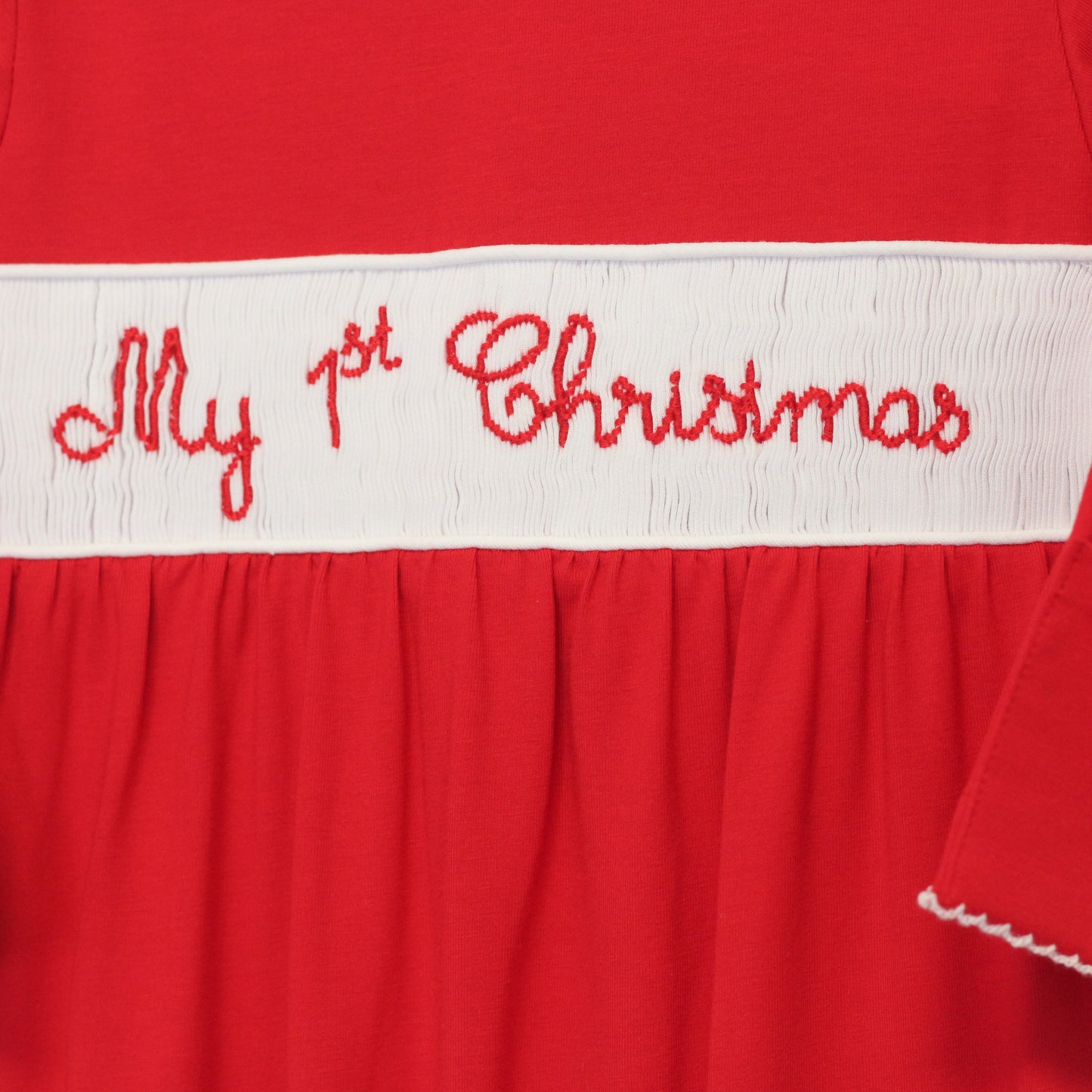 SMOCKED MY 1ST CHRISTMAS INFANT FOOTIE