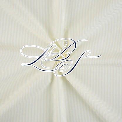 YELLOW PINSTRIPED FLORAL RIBBON DIAPER SET