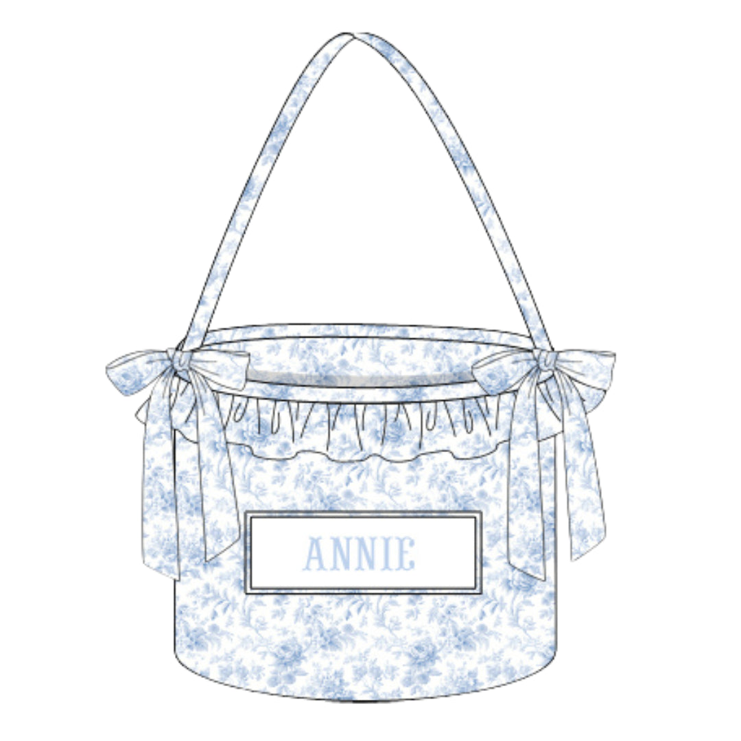 BLUE TOILE NAME SMOCKED BUCKET