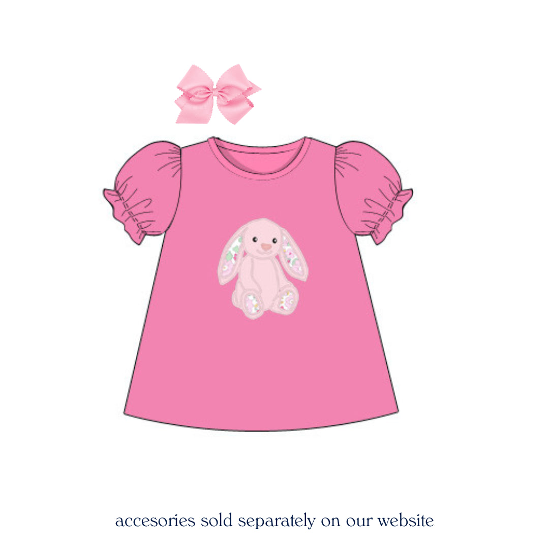 FLORAL BUNNY EARS APPLIQUE SHIRT