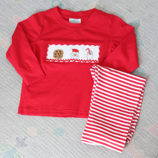 BOYS SMOCKED MILK & COOKIES PANT SET