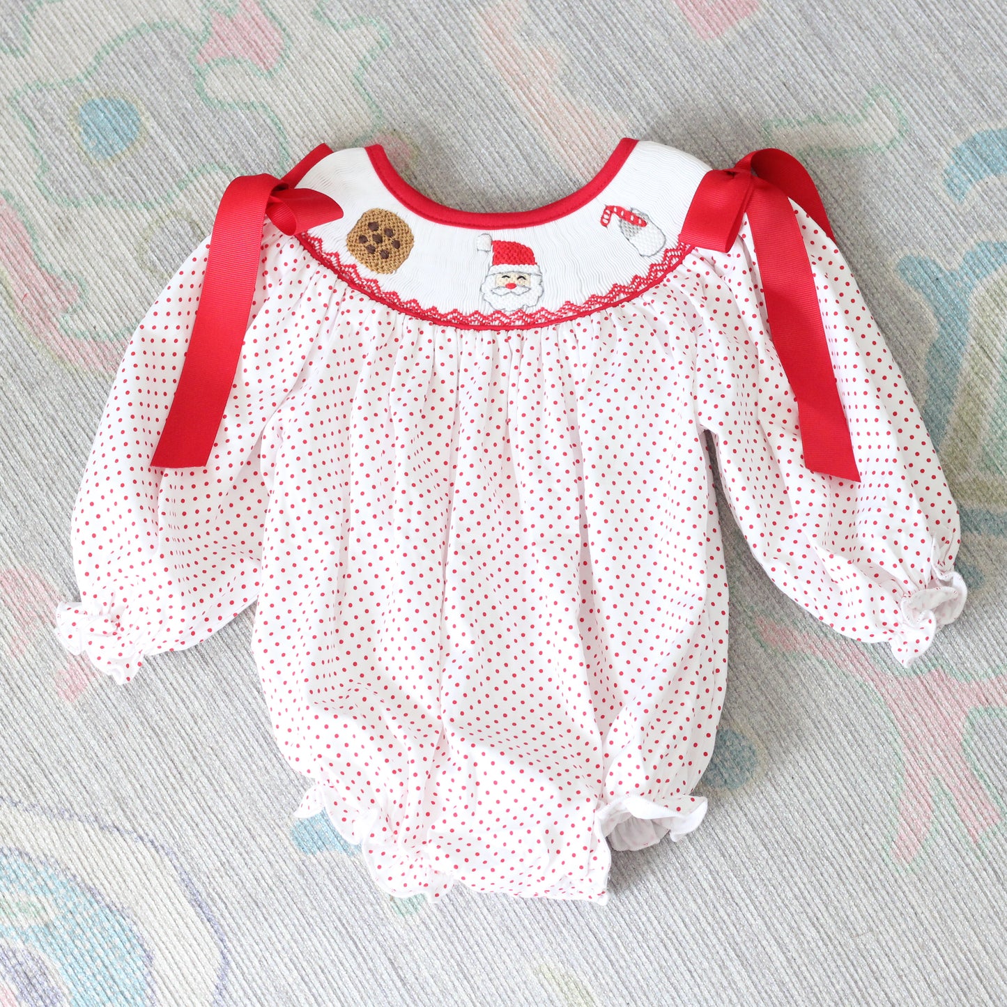 GIRLS SMOCKED MILK & COOKIES BISHOP BUBBLE