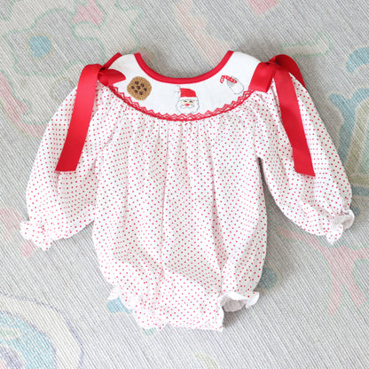 GIRLS SMOCKED MILK & COOKIES BISHOP BUBBLE