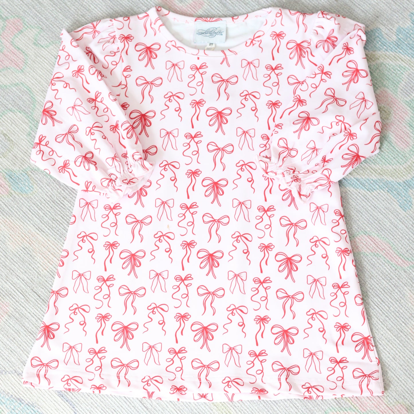 PINK & RED BOWS PLAY DRESS