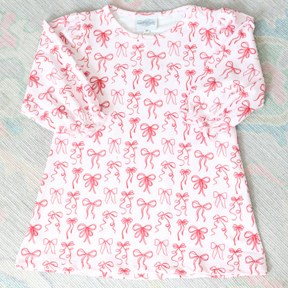 PINK & RED BOWS PLAY DRESS