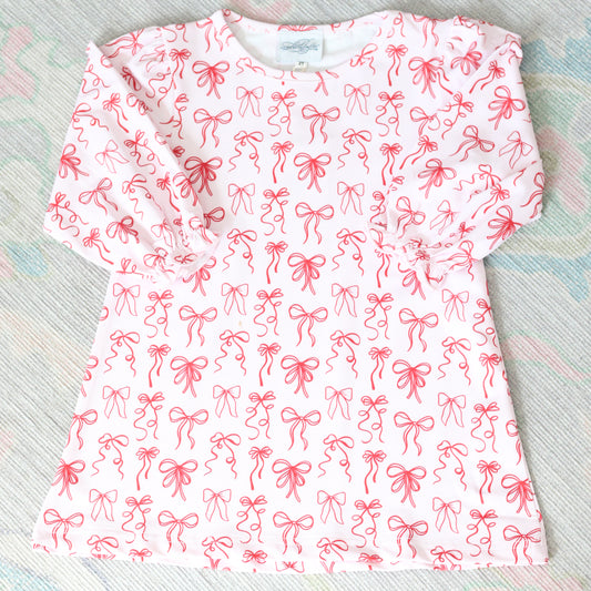 PINK & RED BOWS PLAY DRESS
