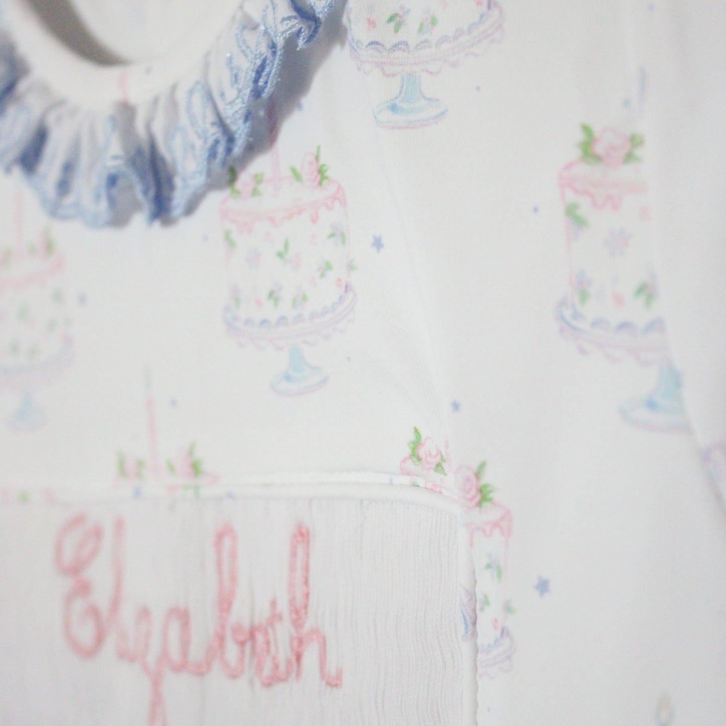 GIRLS BIRTHDAY NAME SMOCKED LOUNGE WEAR