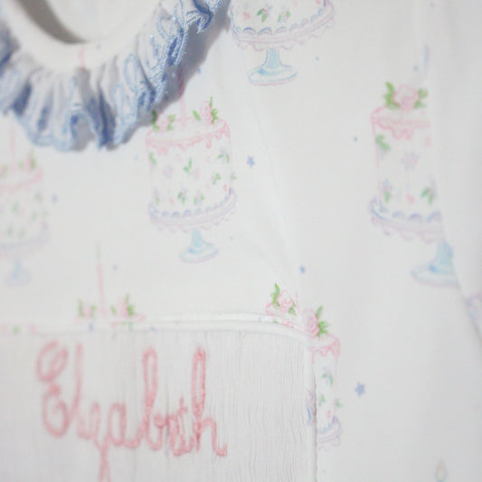 GIRLS BIRTHDAY NAME SMOCKED LOUNGE WEAR