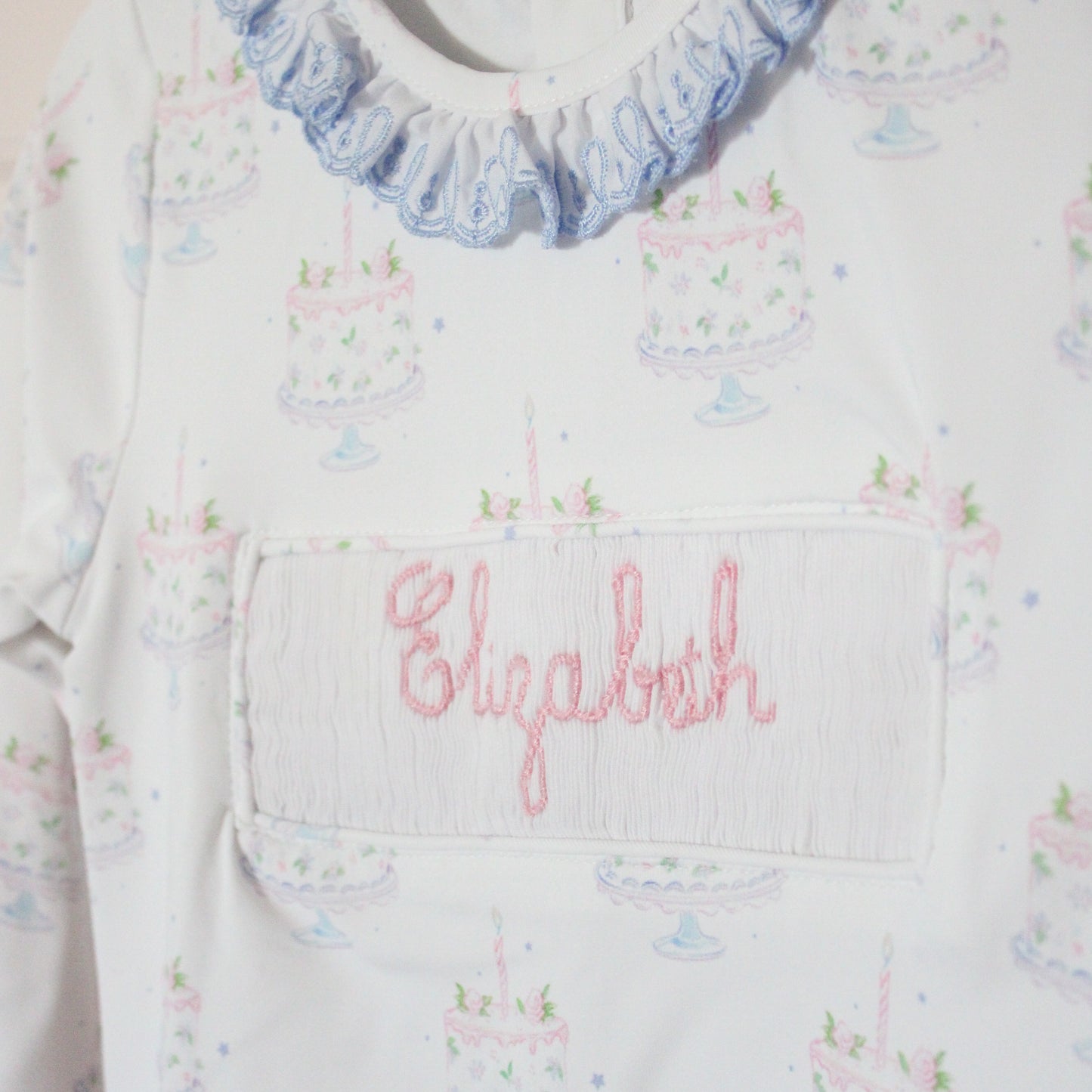 GIRLS BIRTHDAY NAME SMOCKED LOUNGE WEAR
