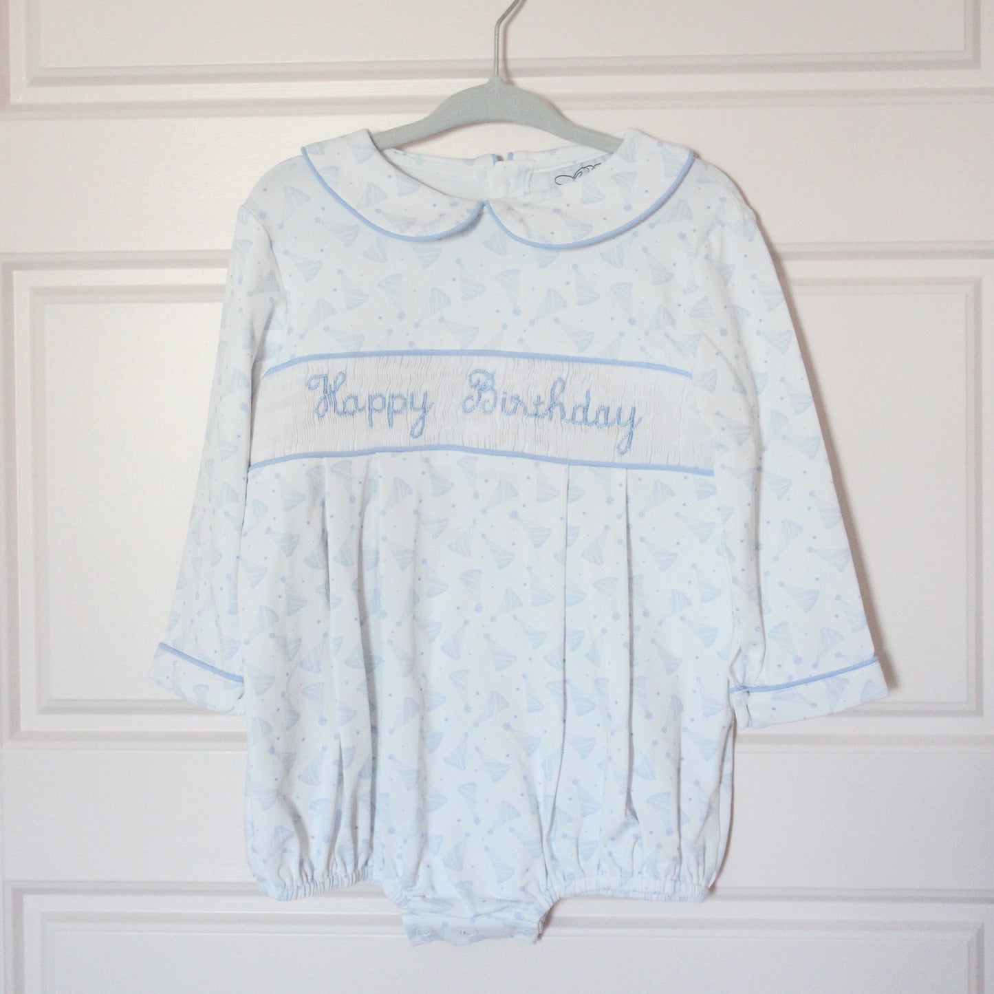 BOYS BIRTHDAY NAME SMOCKED BUBBLE