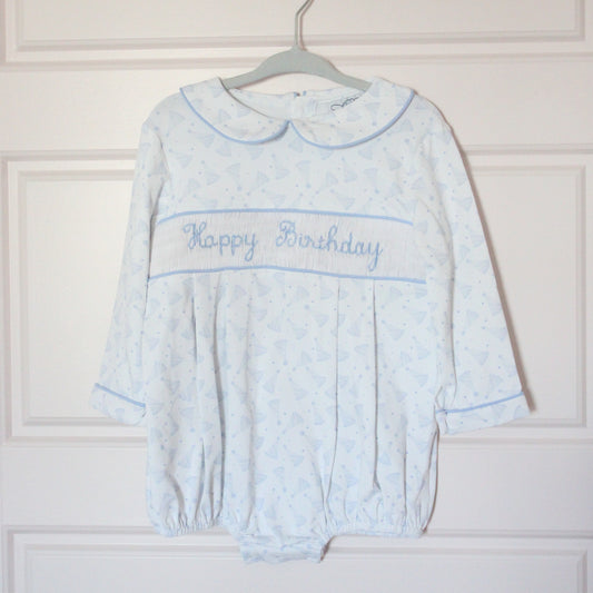 BOYS BIRTHDAY NAME SMOCKED BUBBLE