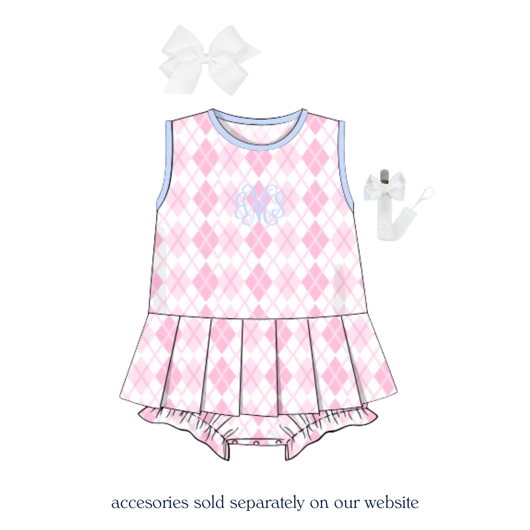 Pink Argyle Skirted Bubble