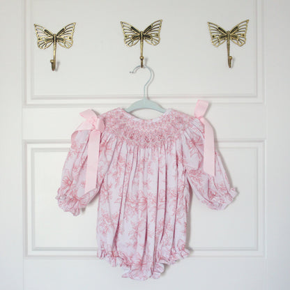 Blooming Bows Geometric Smocked Bubble