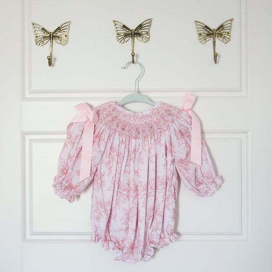 Blooming Bows Geometric Smocked Bubble