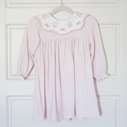 PINK CARRIAGE & BOWS BIG SISTER DRESS