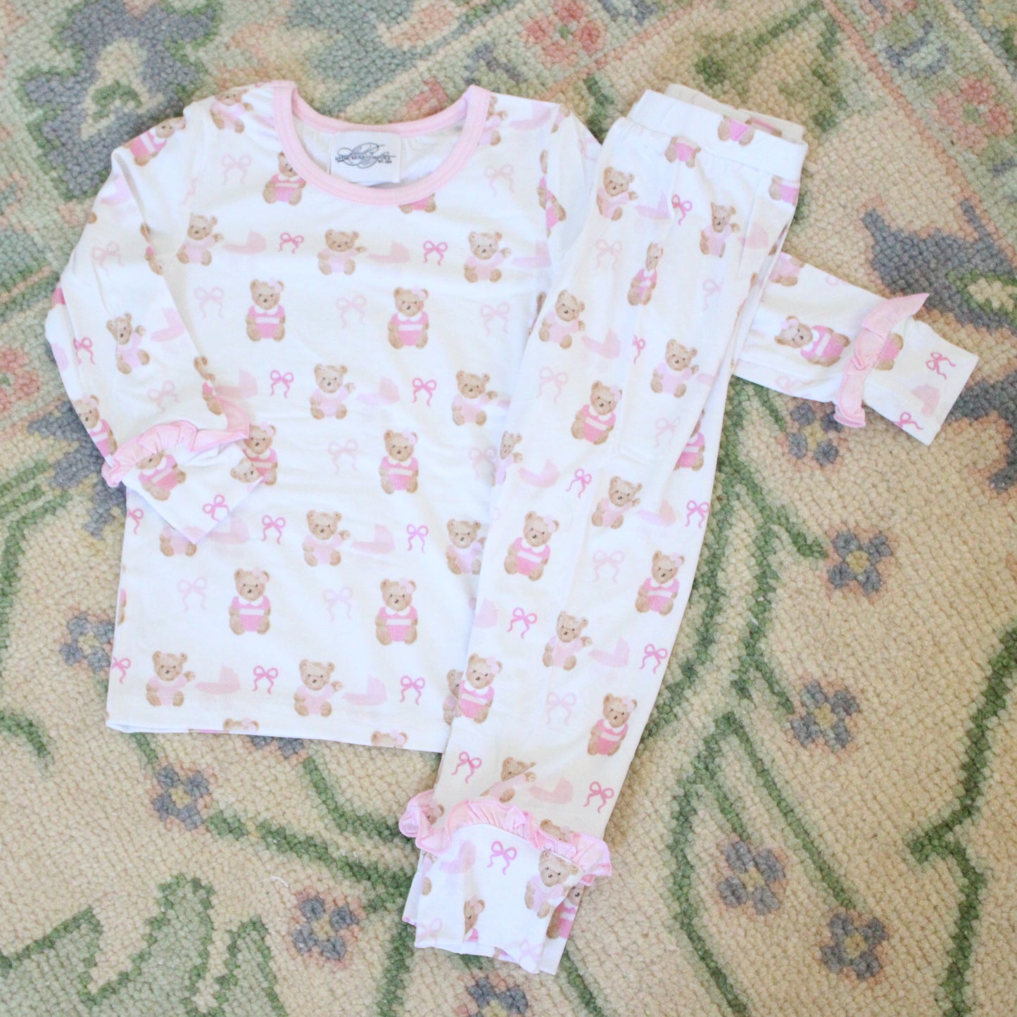 Pink Bears & Bows Bamboo 2 Piece Loungewear