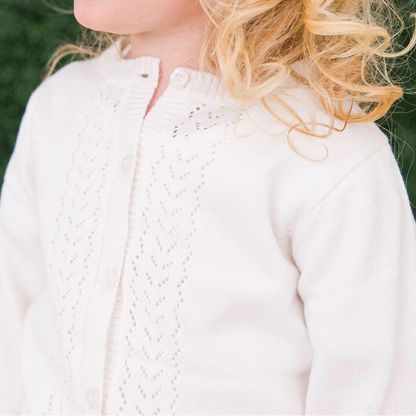 White Pointelle Cardigan