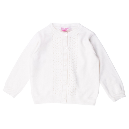 White Pointelle Cardigan
